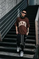 DXMN HUSTLE Oversized Tee (Brown) 7